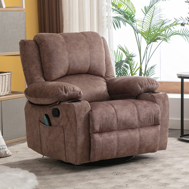 Winston Porter Daquez 38.19" Wide Manual Swivel Rocker Recliner Chair